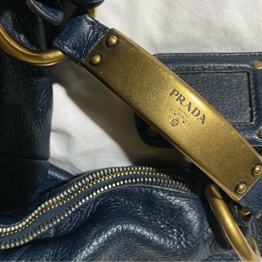 Large Navy Blue PRADA Hobo Bag - Picture 6 of 11